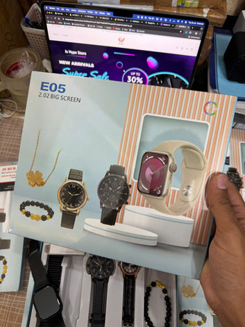 Series 10 Watch & Jewelry Gift Combo Set – For Him & Her | 8-in-1 Premium Collection Combo