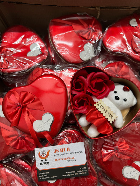 Hart Shape Gift Box Teddy