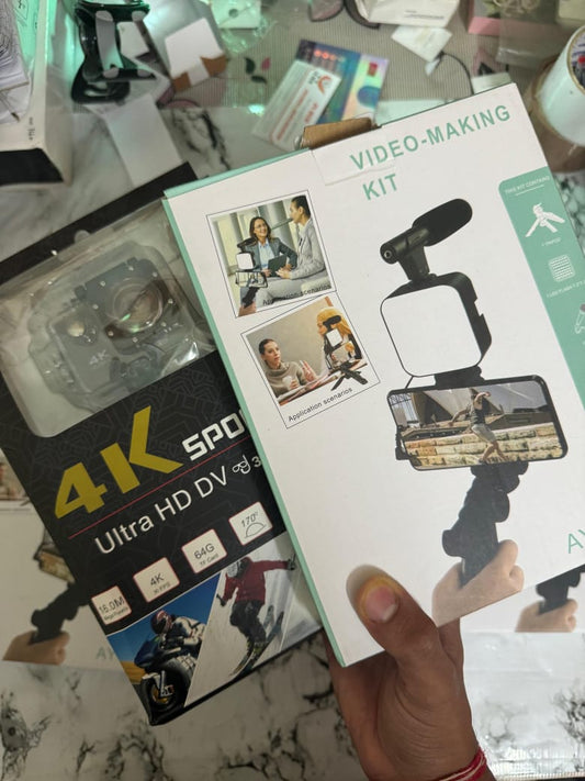 Action camera+ mobile vlog kit Combo🤩